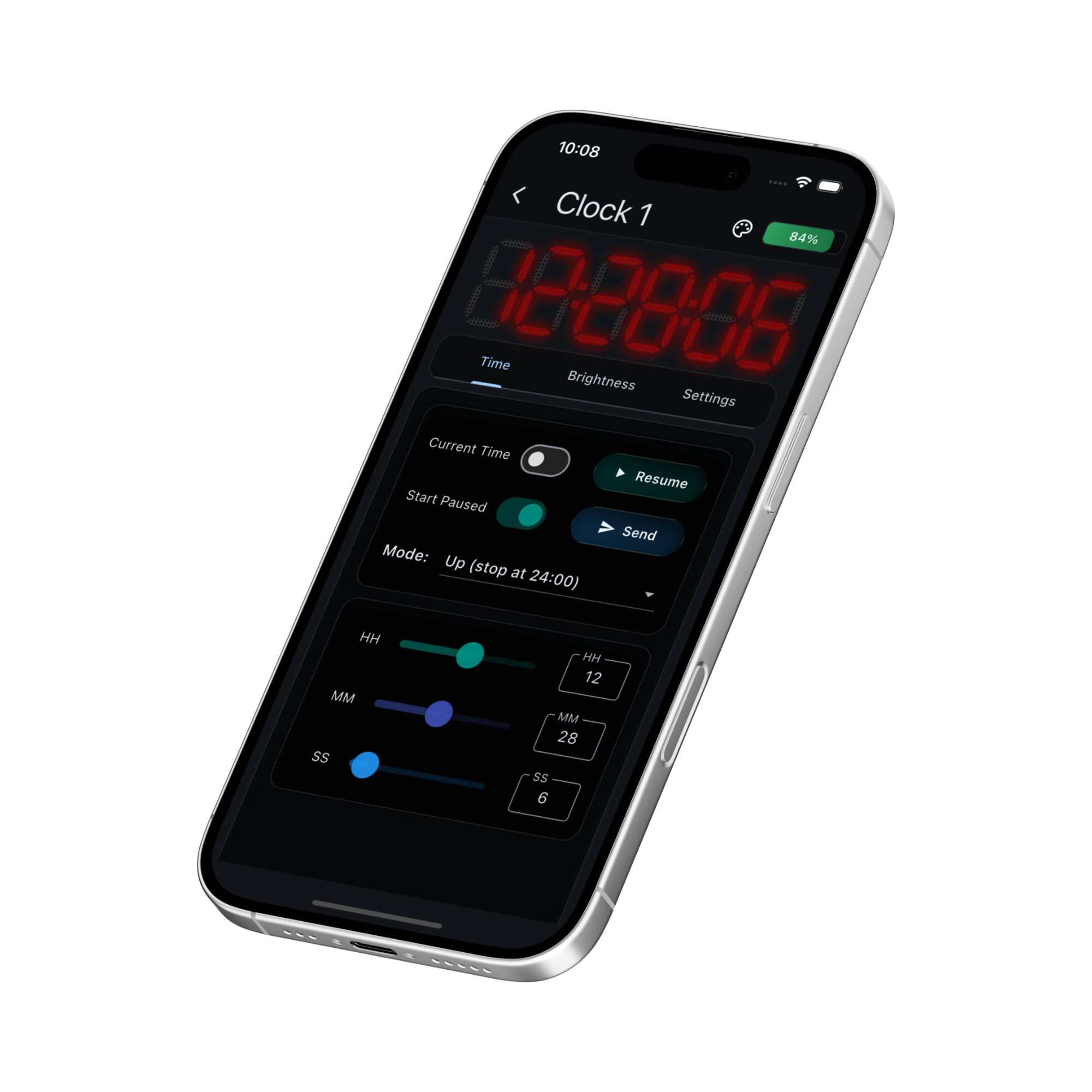 jClock controlled via mobile app